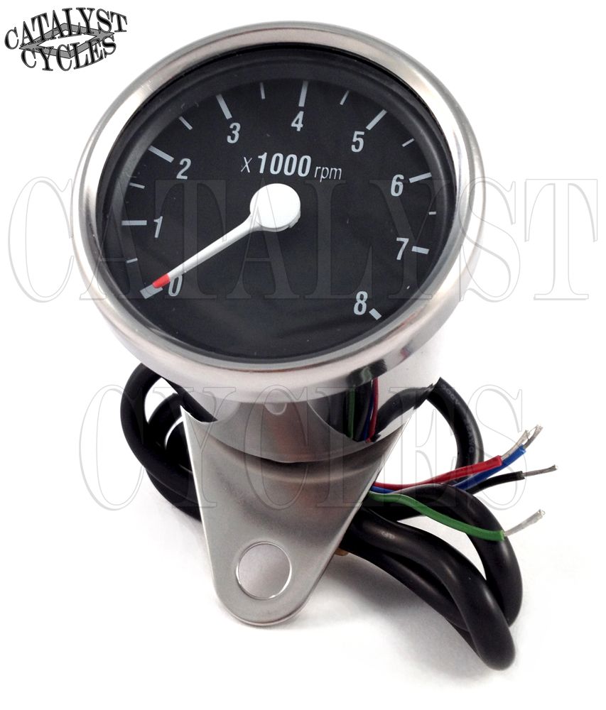 Chrome Tachometer for all dual fire ignitions Motorcycle Tach Universal