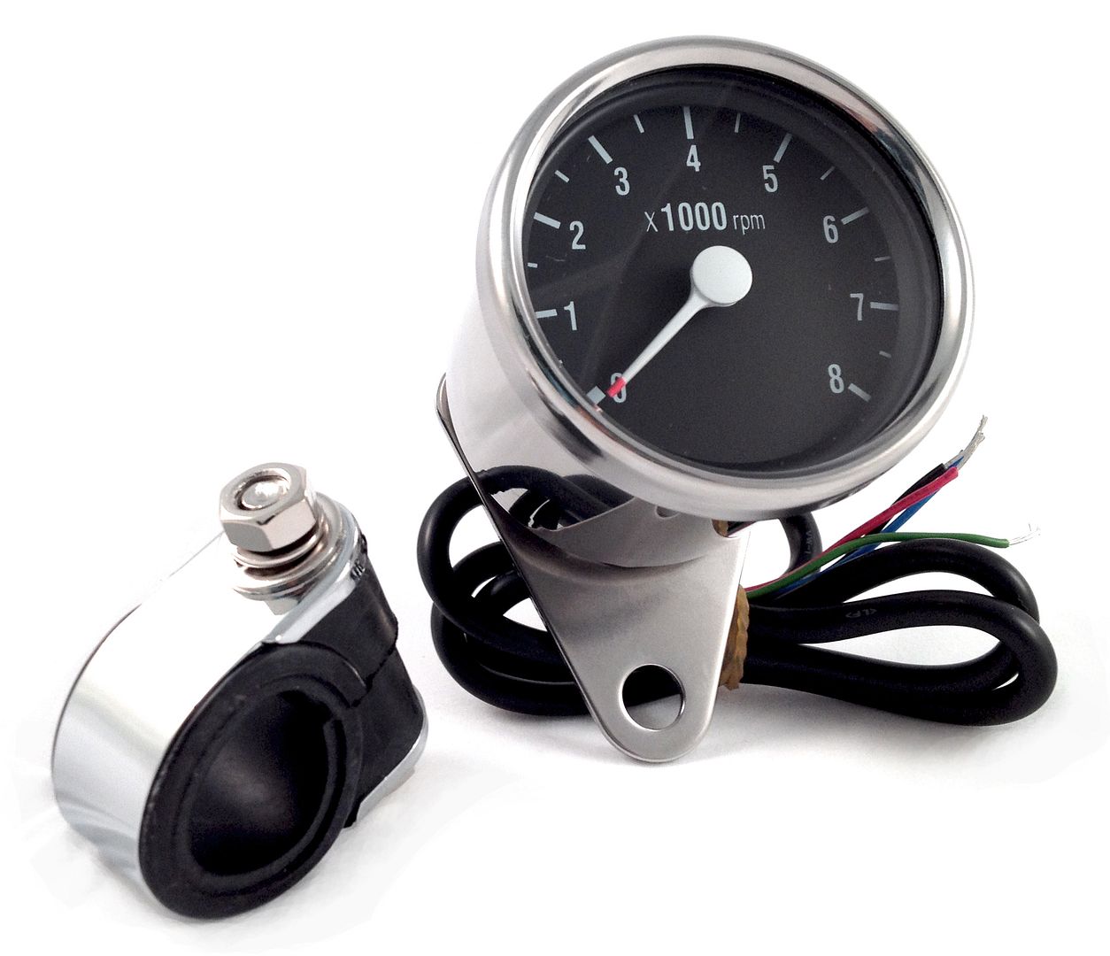 CHROME TACHOMETER FOR ALL DUAL FIRE IGNITIONS MINI MOTORCYCLE TACH