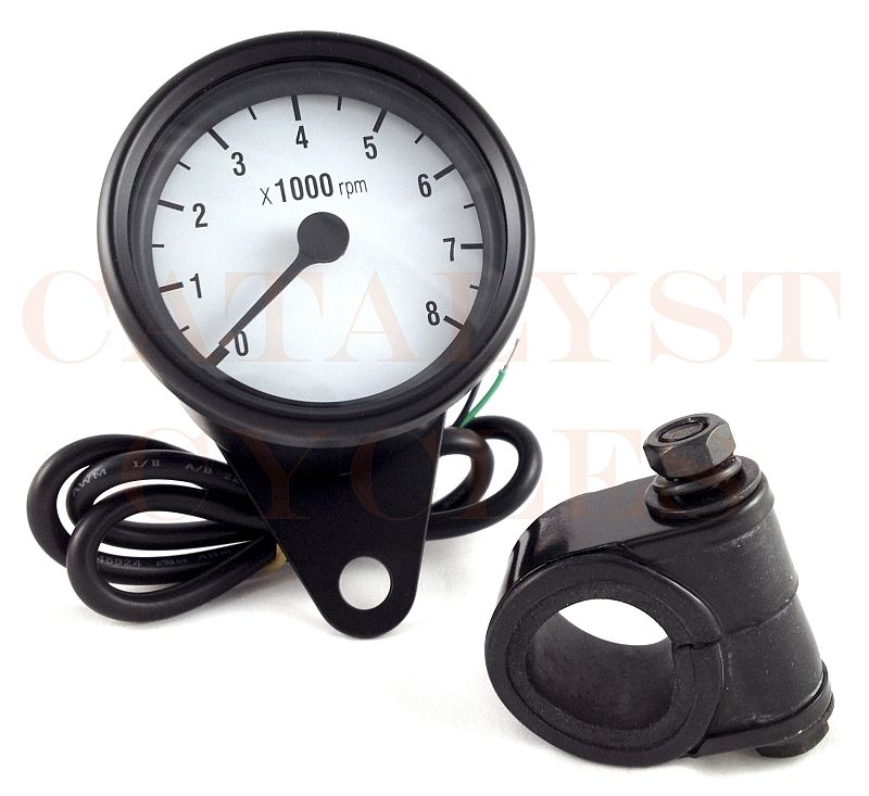 BLACK TACHOMETER FOR ALL DUAL FIRE IGNITIONS MOTORCYCLE MINI TACH