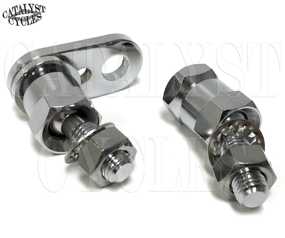 Chrome Turn Signal Relocation Brackets for Harley Turn Signals Swivel