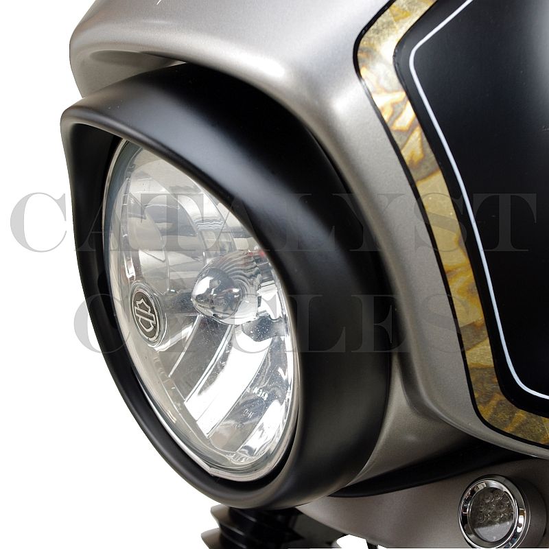 7" BLACK HEADLIGHT TRIM RING FOR HARLEY HEADLIGHT 6084 FLH & 8012